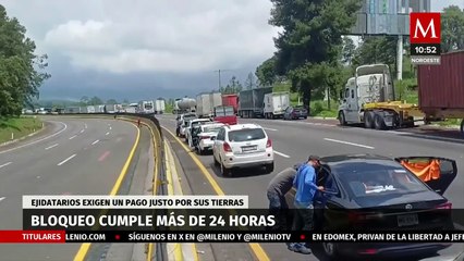 Скачать видео: Bloqueo en autopista México-Puebla cumple más de 24 horas