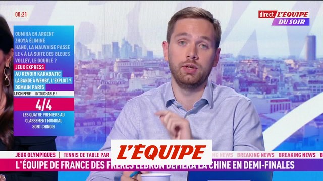les Bleus en demi-finales face à la Chine - Tennis de table - JO 2024