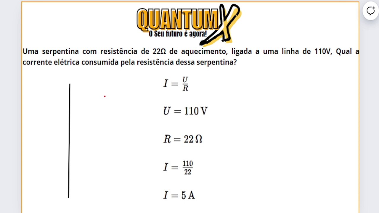 Uma serpentina com resistência de 22Ω de aquecimento,  - Questões de Física - Quantum X