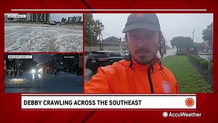 Debby keeps pounding South Carolina with flooding rain and dangerous winds