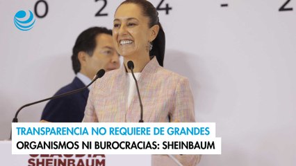Transparencia no requiere de grandes organismos ni burocracias: Sheinbaum