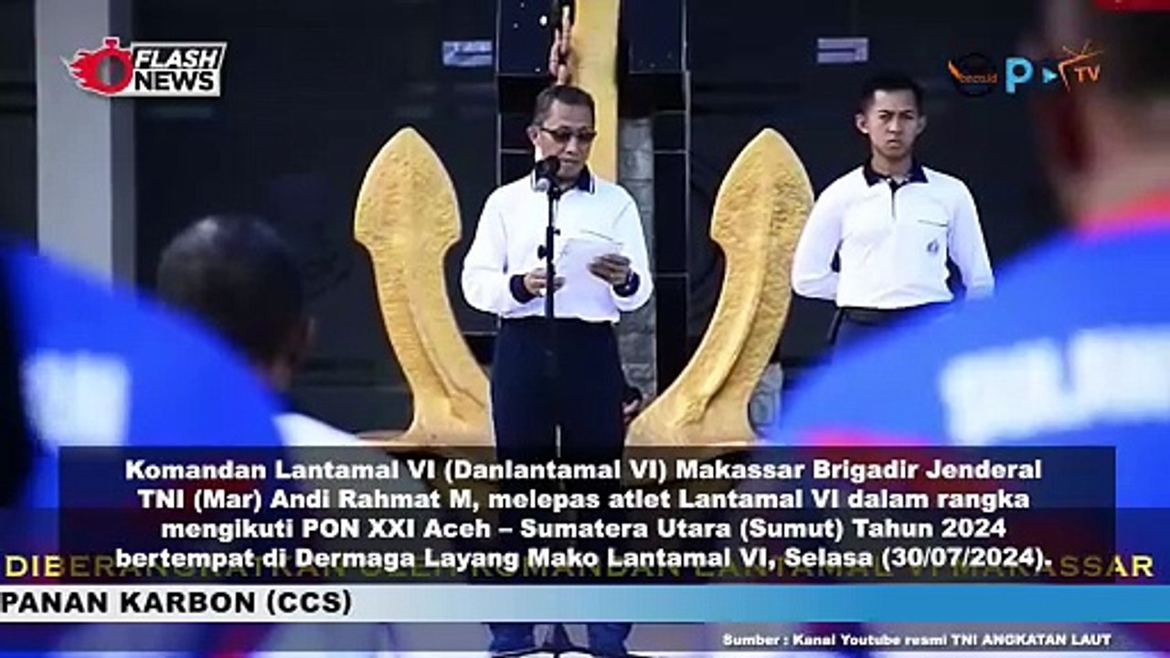 Semarakkan PON XXI Aceh-Sumut 2024 TNI AL Berangkatkan Prajurit Berprestasi Dari Lantamal IV Makassar
