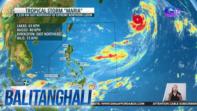 Binabantayang bagyo, lumakas bilang tropical storm - Weather update today as of 10:07 a.m. (August 8, 2024) | Balitanghali