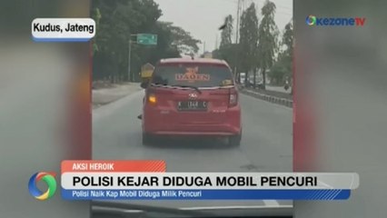 Aksi Heroik Polisi Kejar Diduga Mobil Pencuri di Kudus