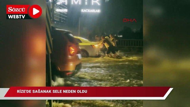 Rize'de sağanak sele neden oldu