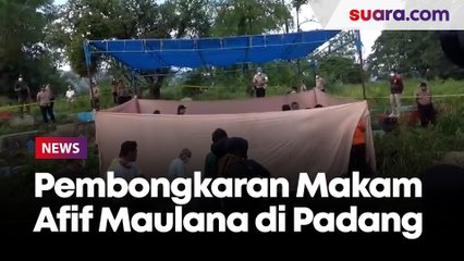 Pembongkaran Makam Afif Maulana, Pelajar SMP yang Tewas di Padang pada hari Kamis (8/7/2024)