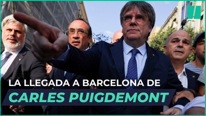 Así ha sido la llegada de Carles Puigdemont al Arco del Triunfo de Barcelona