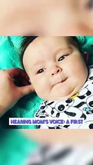 Baby's Emotional Reaction to Hearing Mom's Voice for First Time