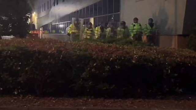 Anti-immigration rioters cause mayhem outside Tamworth hotel housing refugees
