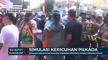 Simulasi Kericuhan Pilkada Diwarnai Bentrok Massa Dengan Polisi