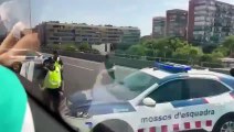 Controles de Mossos en la C-31 a la altura de Sant Adrià