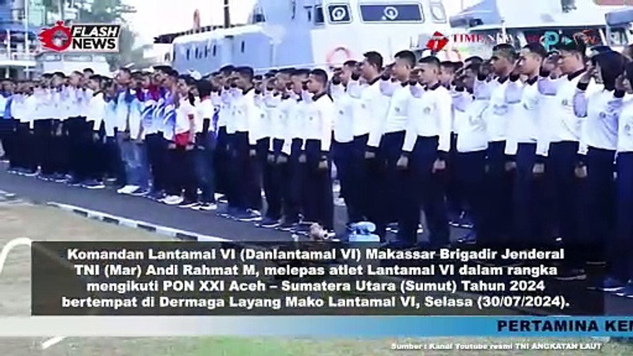SEMARAKKAN PON XXI ACEH-SUMUT 2024, TNI AL BERANGKATKAN PRAJURIT BERPRESTASI DARI LANTAMAL IV MAKASSAR