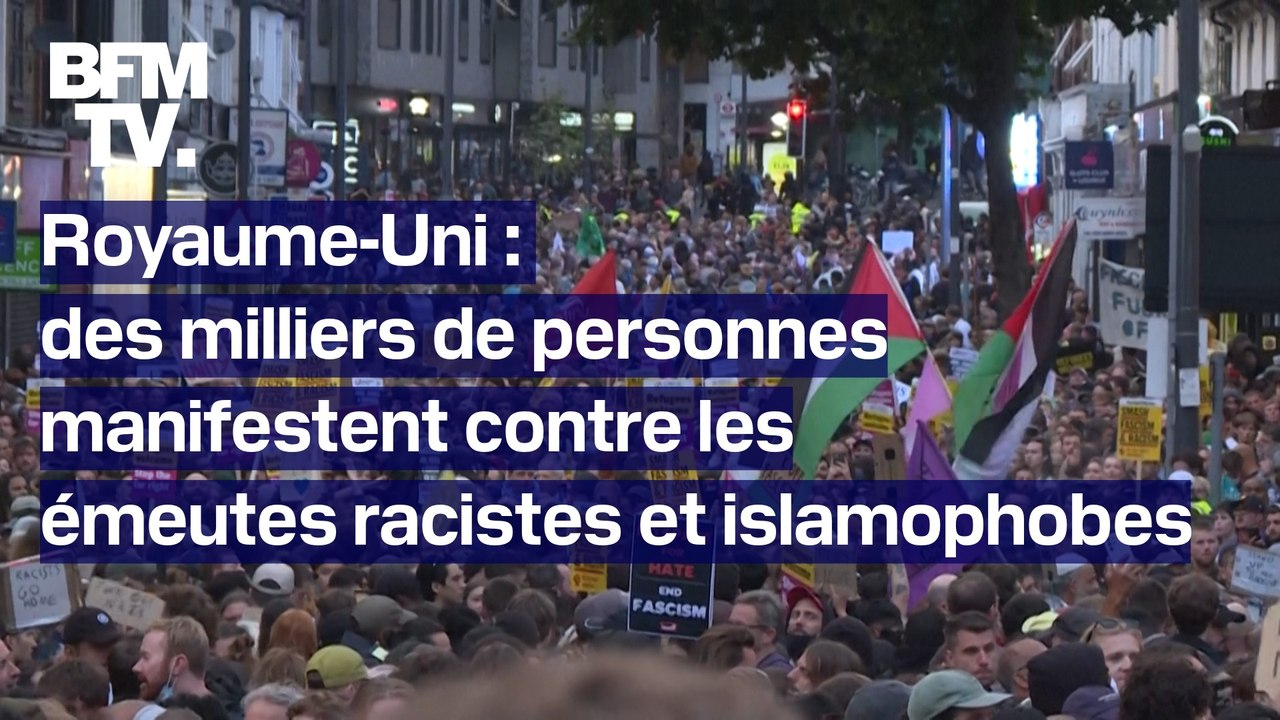 Royaume-Uni: des milliers de personnes ont manifesté contre les émeutes d'extrême droite