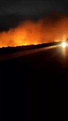 Incêndio de grandes proporções na região de Porto Camargo, em Icaraíma
