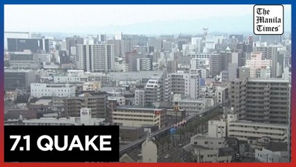 Strong quake, small tsunamis hit southern Japan