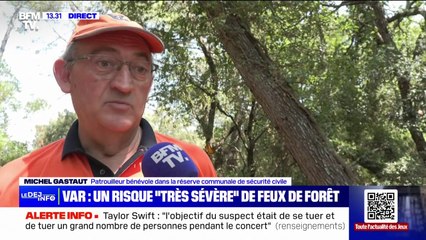 "Nous sommes les yeux de la forêt", confie ce patrouilleur bénévole du Var où le risque d'incendie est très élevé