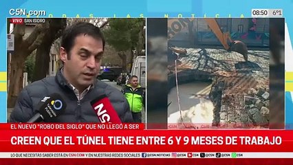 Descubren un túnel de casi 3 metros hecho para robar un banco en San Isidro