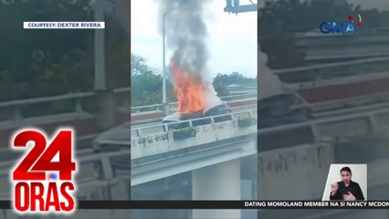 Kotse, nasunog sa EDSA-Ortigas Ave. flyover | 24 Oras
