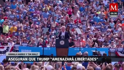 Kamala Harris y Tim Walz aseguran que Trump "amenazará libertades"