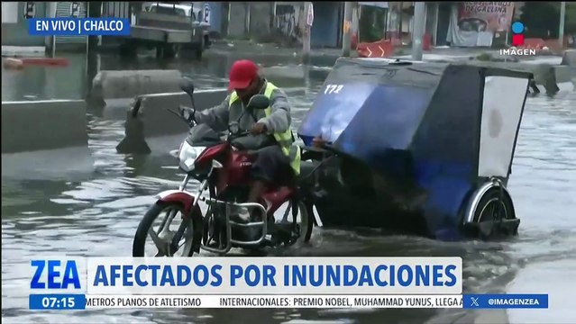 Lluvias dejan inundaciones en colonias de Chalco, Estado de México