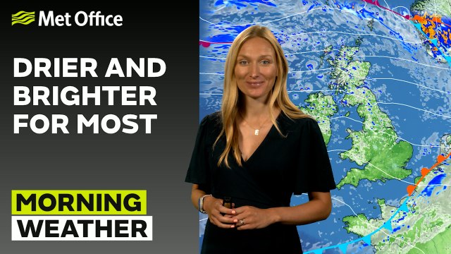 Met Office Morning Weather Forecast 09/08/24 - Brighter and warmer for some