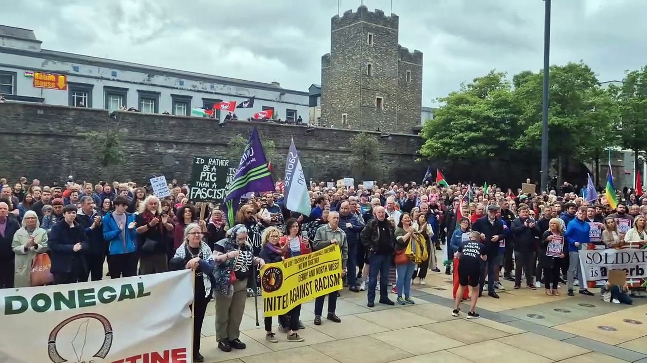 United Against Racism Derry Guildhall Rally