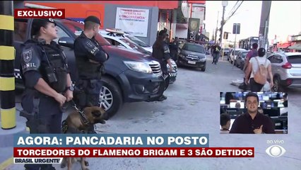 Torcedores do Flamengo entram em confusão em posto na Rodovia Dutra