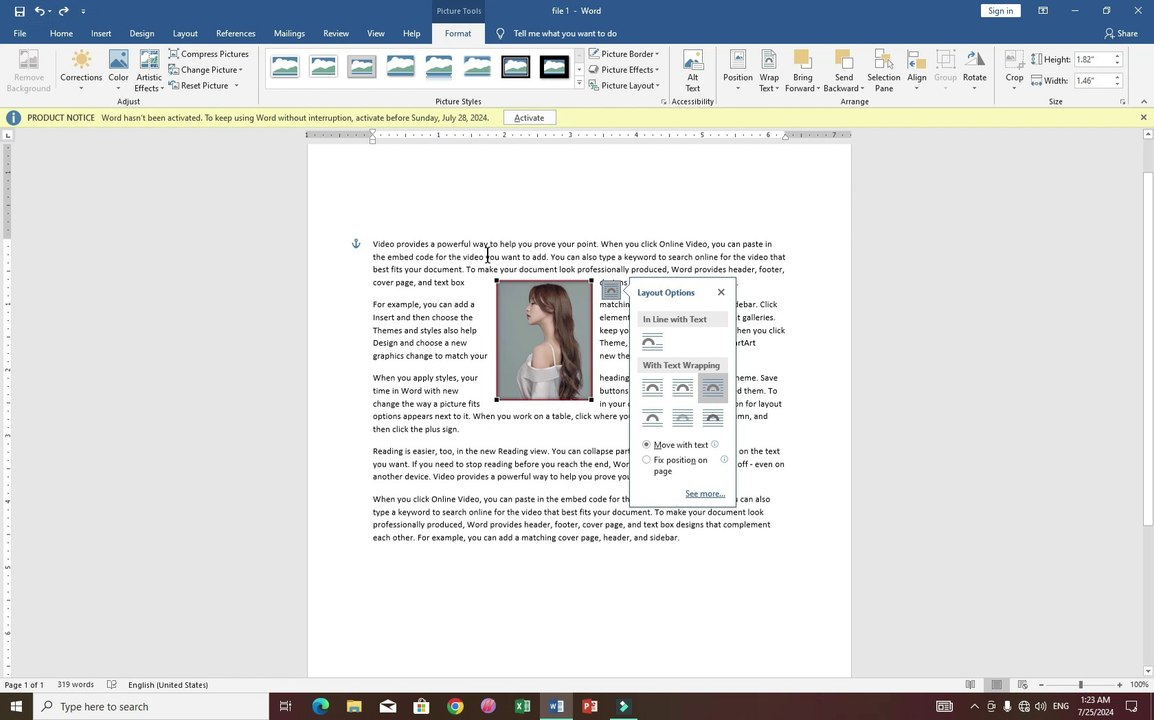 How to insert Picture in to MS WORD
