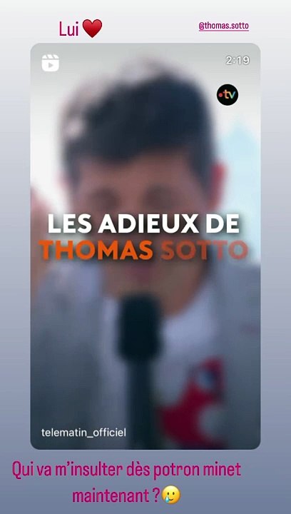 Agathe Lecaron réagit au départ de Thomas Sotto de France Télévisions sur Instagram