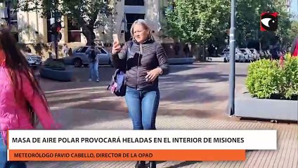 Masa de aire polar provocará heladas en el interior de Misiones