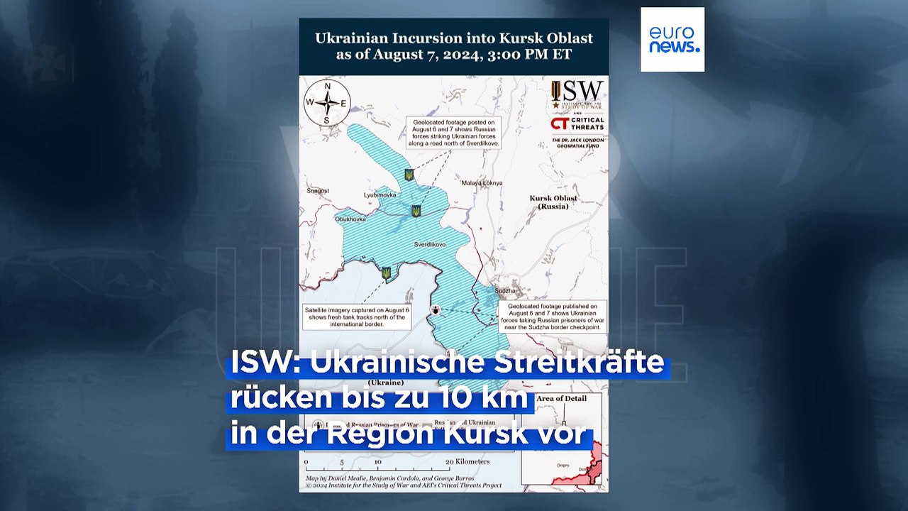 Evakuierungen in Russland: Ukrainische Streitkräfte dringen bis 10 Kilometer in Kursk vor