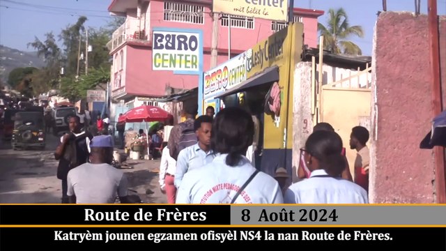 4èm jounen egzamen bakaloreya yo nan maten jedi 8 Dawout 2024 la, nan divès sant Dèlma, Wout Frè.