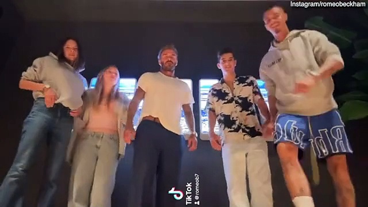 Romeo Beckham shares viral TikTok trend 'give me my money' with family