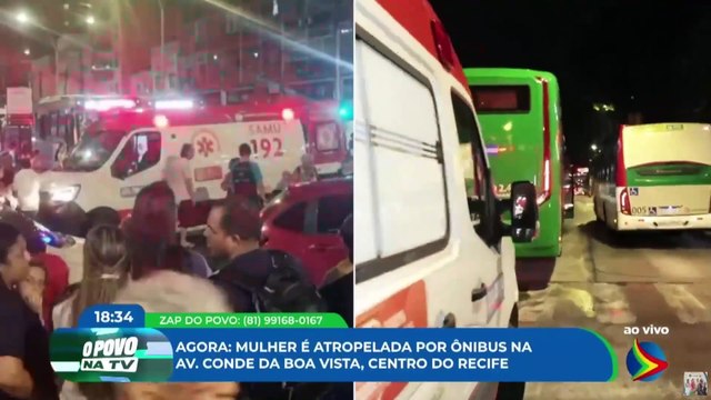 Mulher é atropelada na Avenida Conde da Boa Vista, Centro do Recife