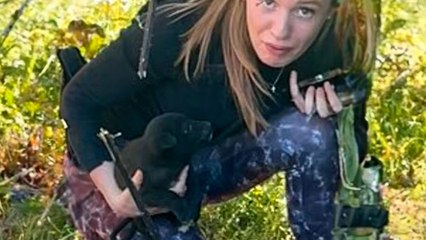 Woman Rescues Puppy From Under A Shipping Container