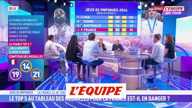La France 4e au tableau des médailles - JO 2024 - Tous sports