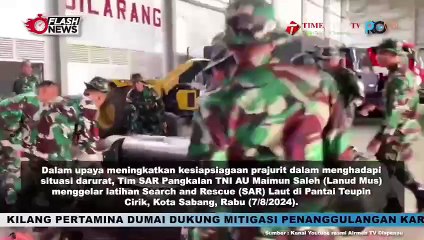 Lanud Maimun Saleh Gelar Latihan SAR Laut di Pantai Teupin Cirik, Sabang