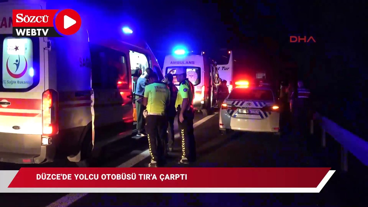Düzce'de yolcu otobüsü, TIR'a çarptı: 25 yaralı