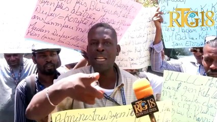 Sendika ouvriye ak ouvriyè konsekan EDH yo òganize yon sit-in pou denonse koripsyon yo di nan EDH