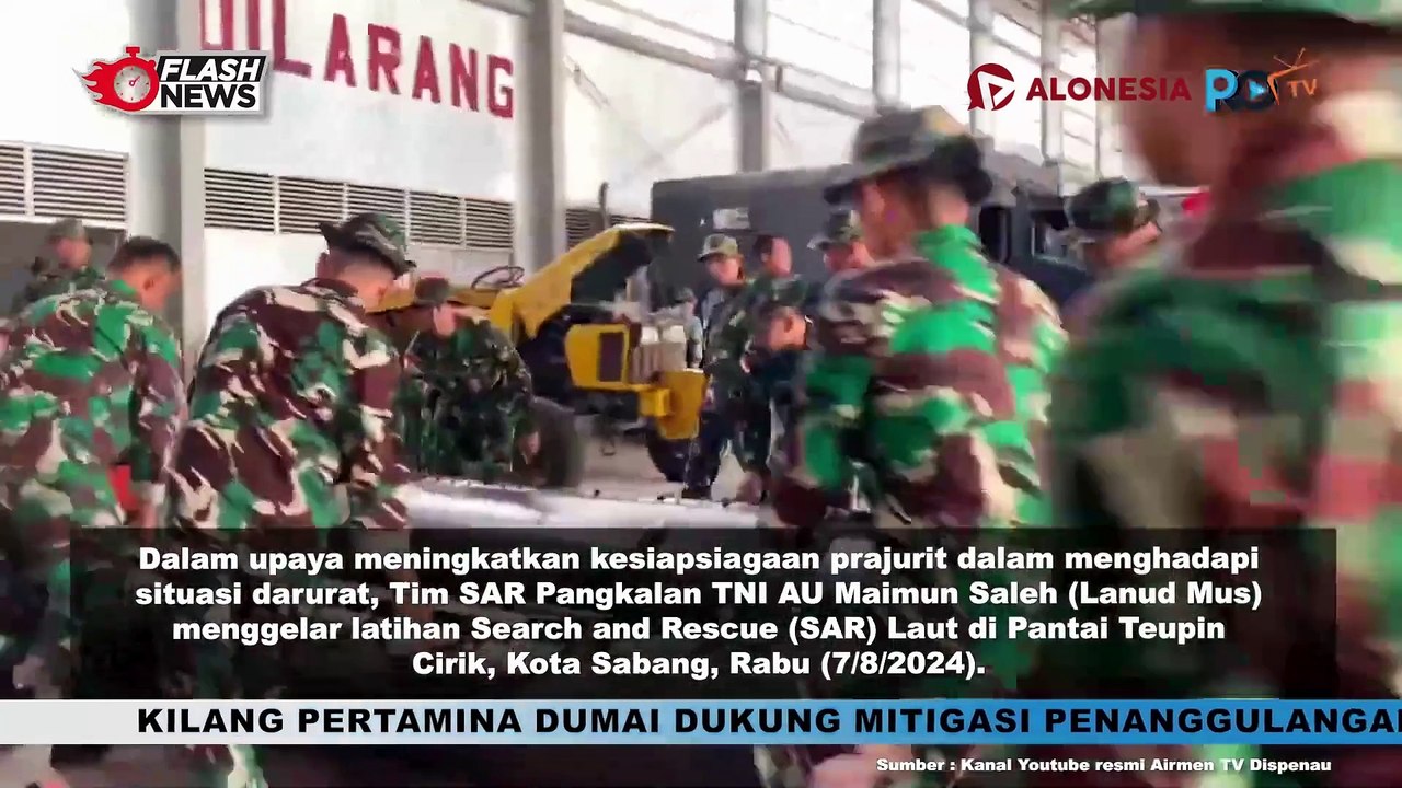 Lanud Maimun Saleh Gelar Latihan Sar Laut di Pantai Teupin Cirik, Sabang