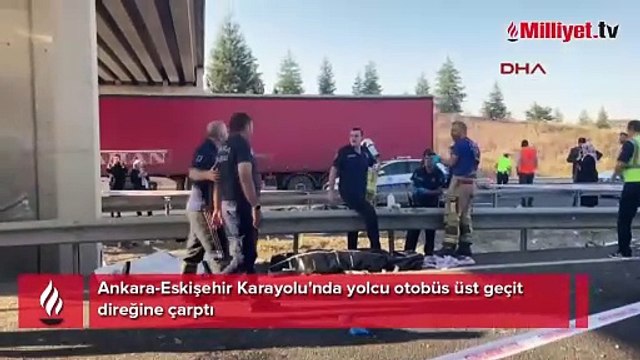 Ankara-Eskişehir Karayolu'nda otobüs kazası! Ölü ve yaralılar var