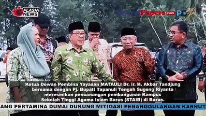 Akbar Tadjung Resmikan Pencangangan Pembangunan Kampus Sekolah Tinggi Agama Islam di Barus, Tapanuli Tengah