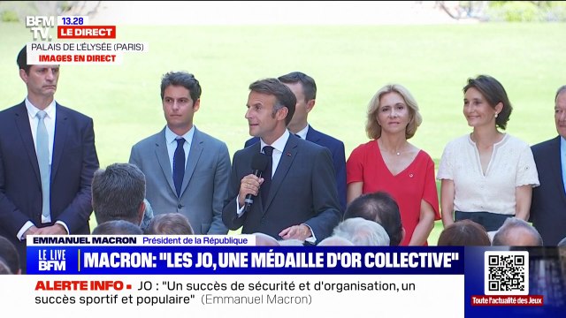 Nous ne sommes qu'à la mi-temps : Emmanuel Macron reçoit ceux qui ont fait les Jeux au lendemain de la clôture des JO et à quelques jours de l'ouverture des Paralympiques