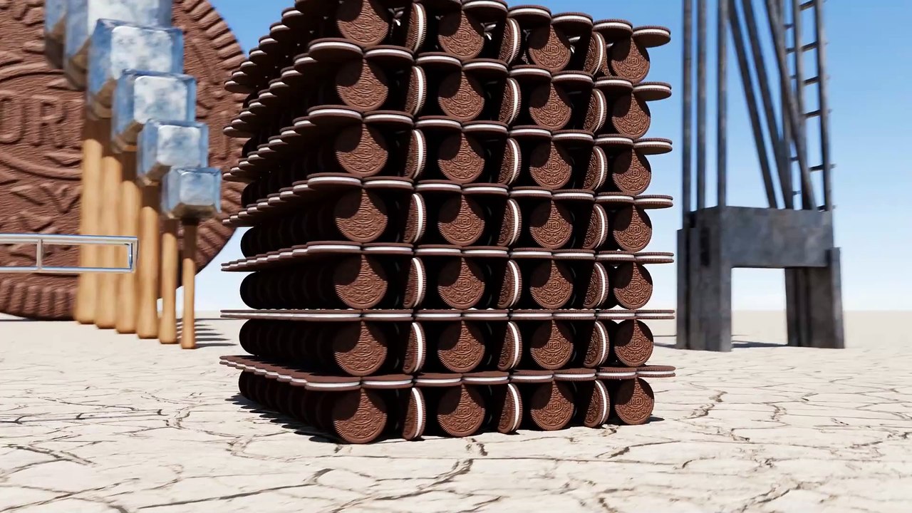 Giant Oreo Biscuits Domino Effect