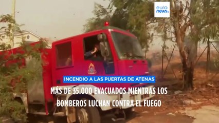 Download Video: Decenas de miles de evacuados por un gran incendio que llega a las puertas de Atenas