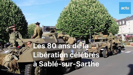 La colonne Leclerc de passage à Sablé-sur-Sarthe