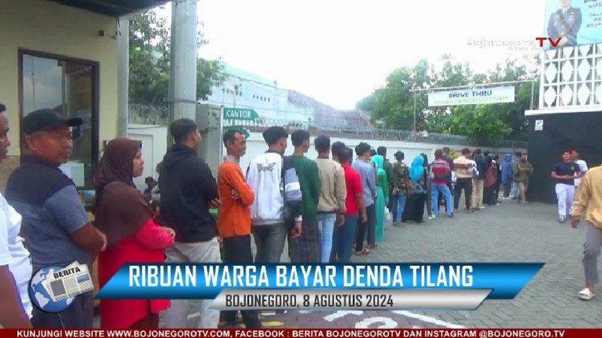 Ribuan Warga Ramai - Ramai Bayar Denda Tilang ke Kantor Kejari Bojonegoro