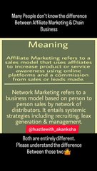 Difference between Affiliate Marketing & Chain Business System.