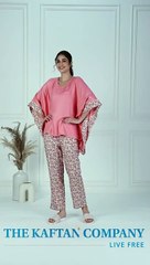 Luxurious Kaftan Pajama Sets  Women's Cotton Nightwear  Printed Pyjamas
