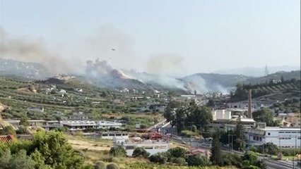 Los bomberos luchan por segundo día contra un gran incendio en la isla griega de Creta